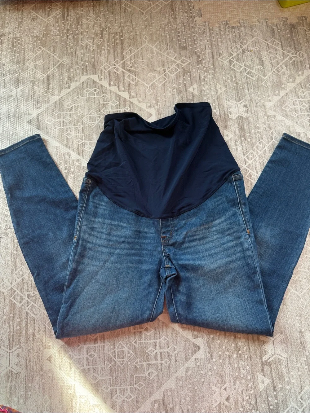 Madewell Dark Blue Maternity Jeans with Navy Panel